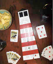 Red-striped Lighthouse Cribbage Board